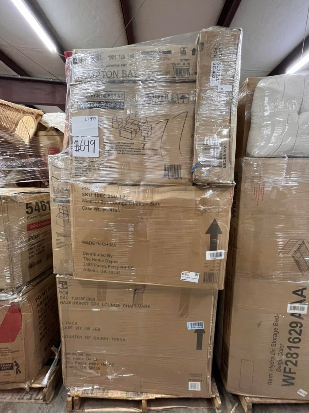 Walmart general merchandise pallets